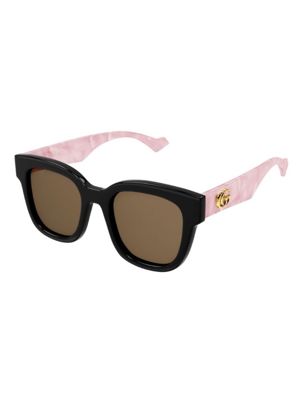 New Gucci Women's Sunglasses Black Square Brown Lens Acetate Frame GG0998S 005